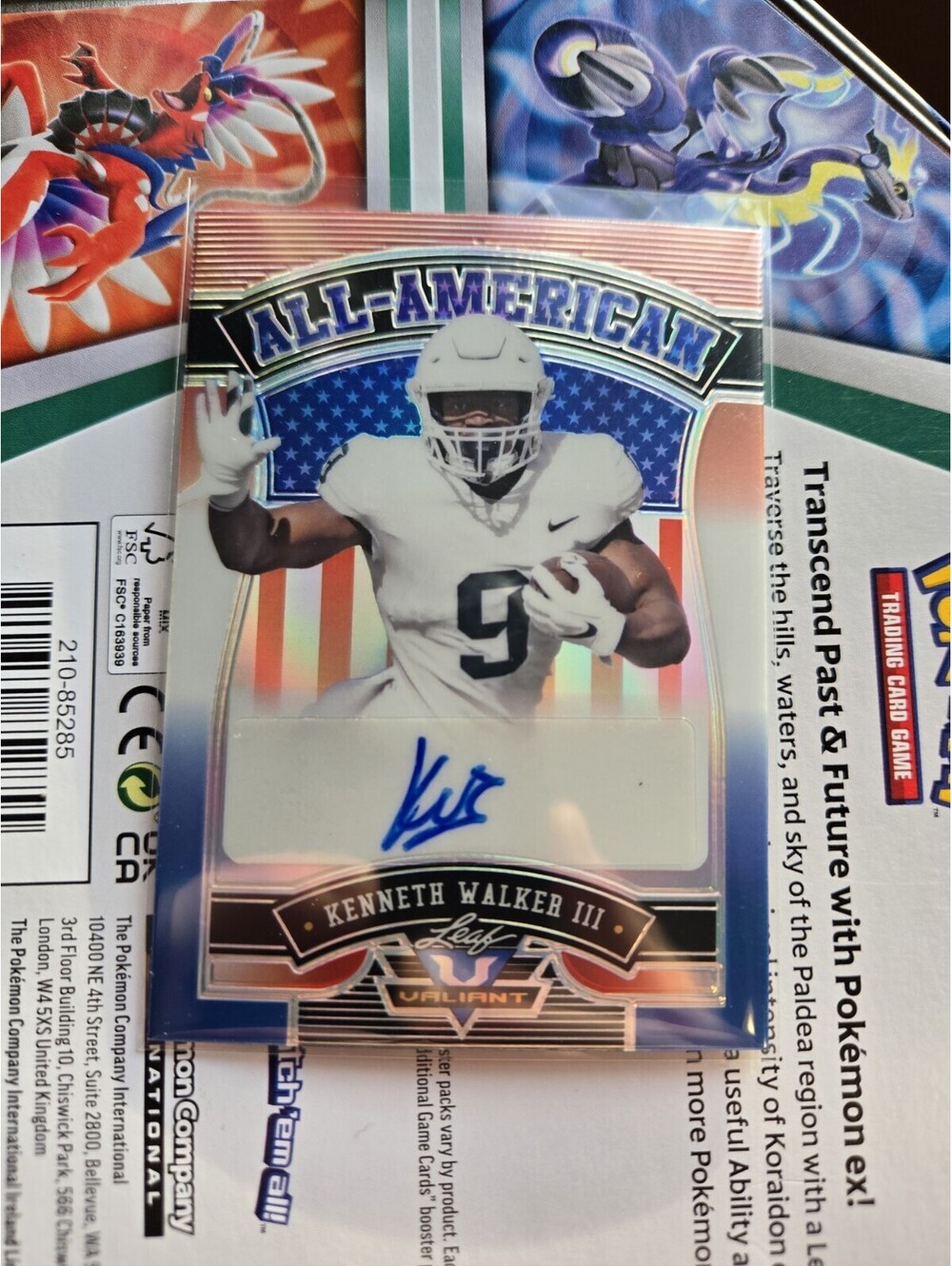 2022 Leaf Valiant - All-American Kenneth Walker III #AA-KW1 RWB /7(AU, RC)